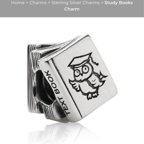 Pandora Sterling Silver Study Book Charm - Picture 1 of 6